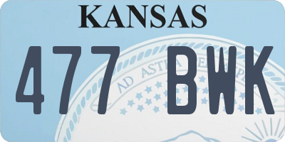 KS license plate 477BWK