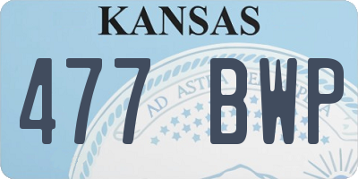 KS license plate 477BWP