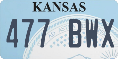 KS license plate 477BWX