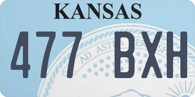 KS license plate 477BXH