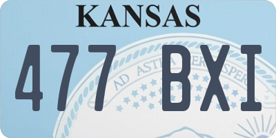 KS license plate 477BXI