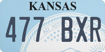 KS license plate 477BXR