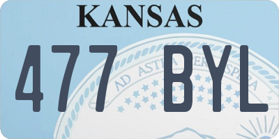 KS license plate 477BYL