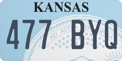 KS license plate 477BYQ