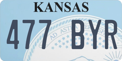 KS license plate 477BYR