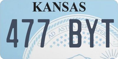 KS license plate 477BYT