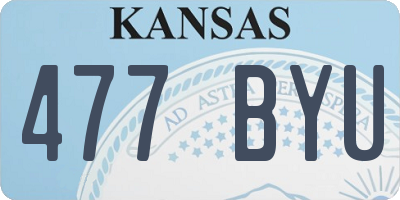 KS license plate 477BYU