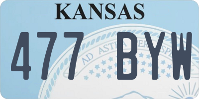 KS license plate 477BYW