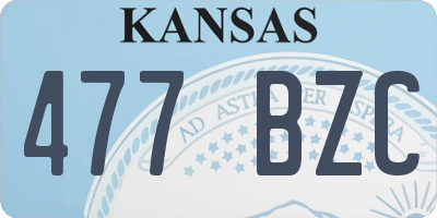 KS license plate 477BZC
