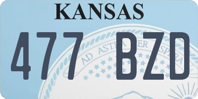 KS license plate 477BZD