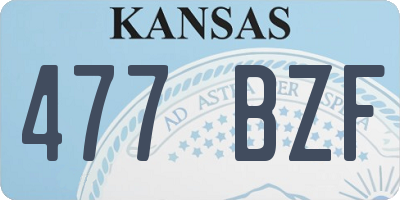 KS license plate 477BZF