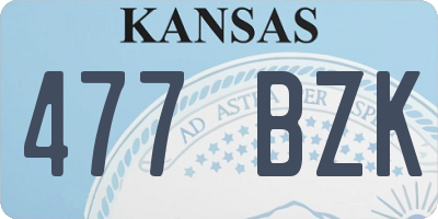 KS license plate 477BZK