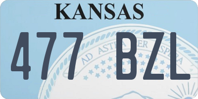 KS license plate 477BZL