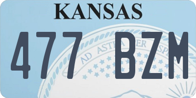 KS license plate 477BZM