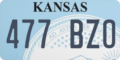 KS license plate 477BZO