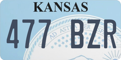 KS license plate 477BZR