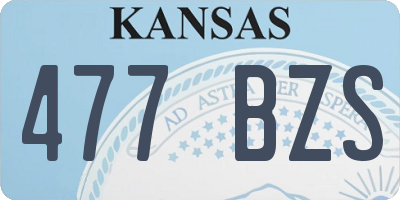 KS license plate 477BZS