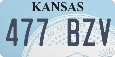 KS license plate 477BZV