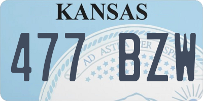 KS license plate 477BZW