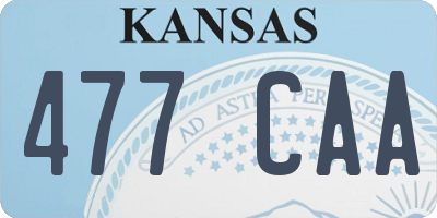 KS license plate 477CAA
