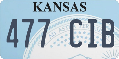 KS license plate 477CIB