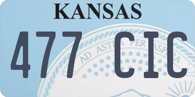 KS license plate 477CIC