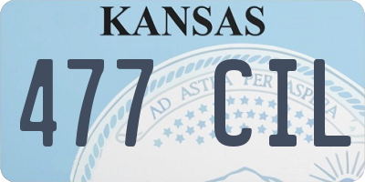 KS license plate 477CIL