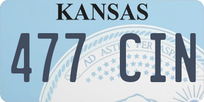 KS license plate 477CIN