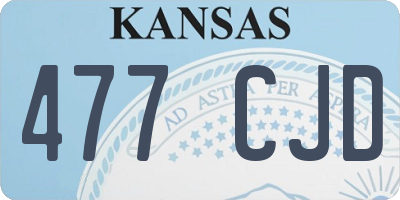 KS license plate 477CJD