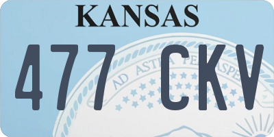 KS license plate 477CKV