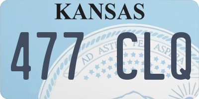 KS license plate 477CLQ