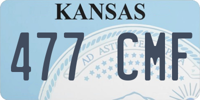 KS license plate 477CMF
