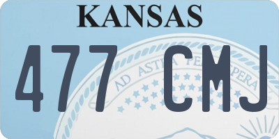 KS license plate 477CMJ