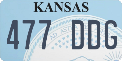 KS license plate 477DDG