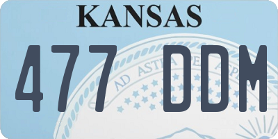 KS license plate 477DDM