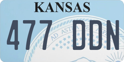 KS license plate 477DDN