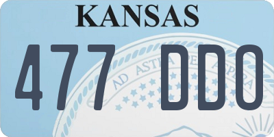 KS license plate 477DDO