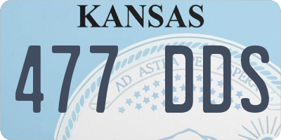 KS license plate 477DDS