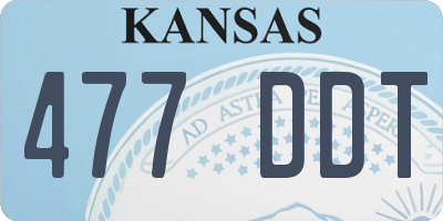 KS license plate 477DDT