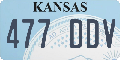 KS license plate 477DDV