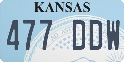 KS license plate 477DDW