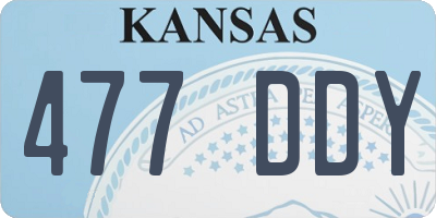 KS license plate 477DDY