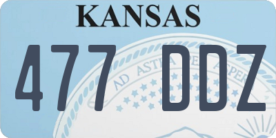 KS license plate 477DDZ