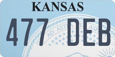 KS license plate 477DEB