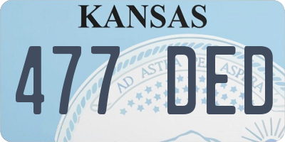 KS license plate 477DED
