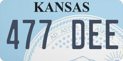 KS license plate 477DEE