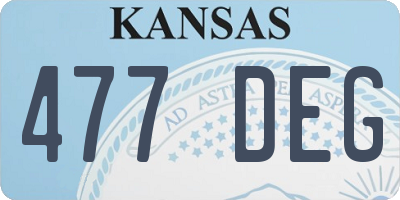 KS license plate 477DEG