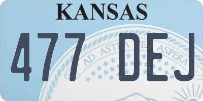 KS license plate 477DEJ