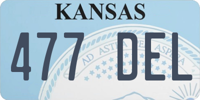 KS license plate 477DEL