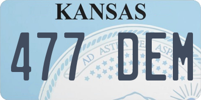 KS license plate 477DEM